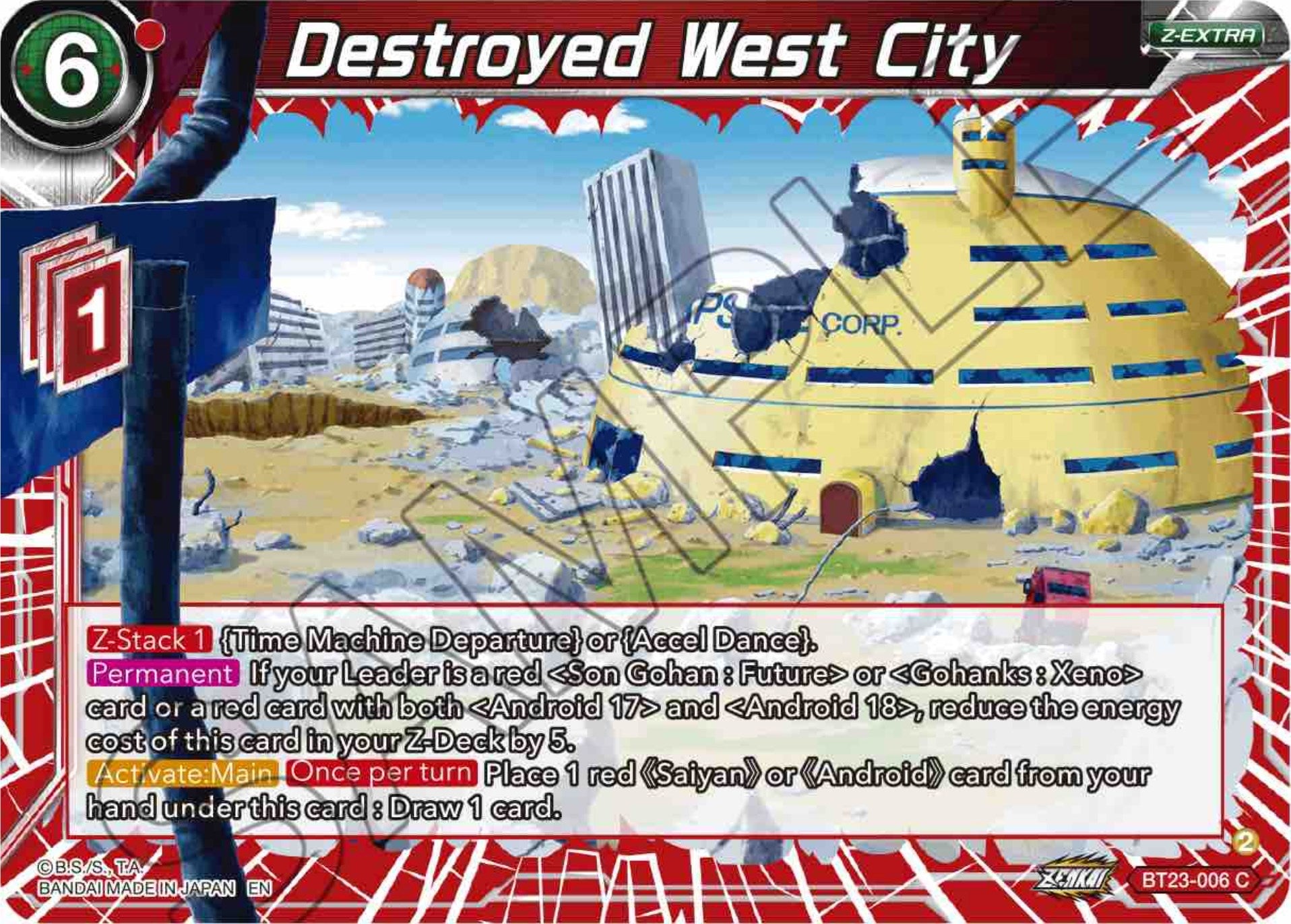 Destroyed West City (BT23-006) [Perfect Combination] | Fandemonia Ltd