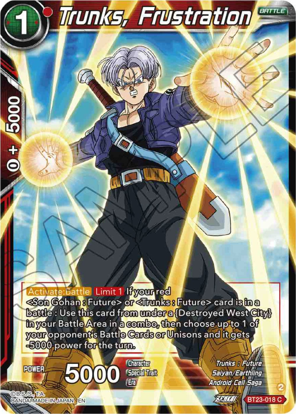 Trunks, Frustration (BT23-018) [Perfect Combination] | Fandemonia Ltd