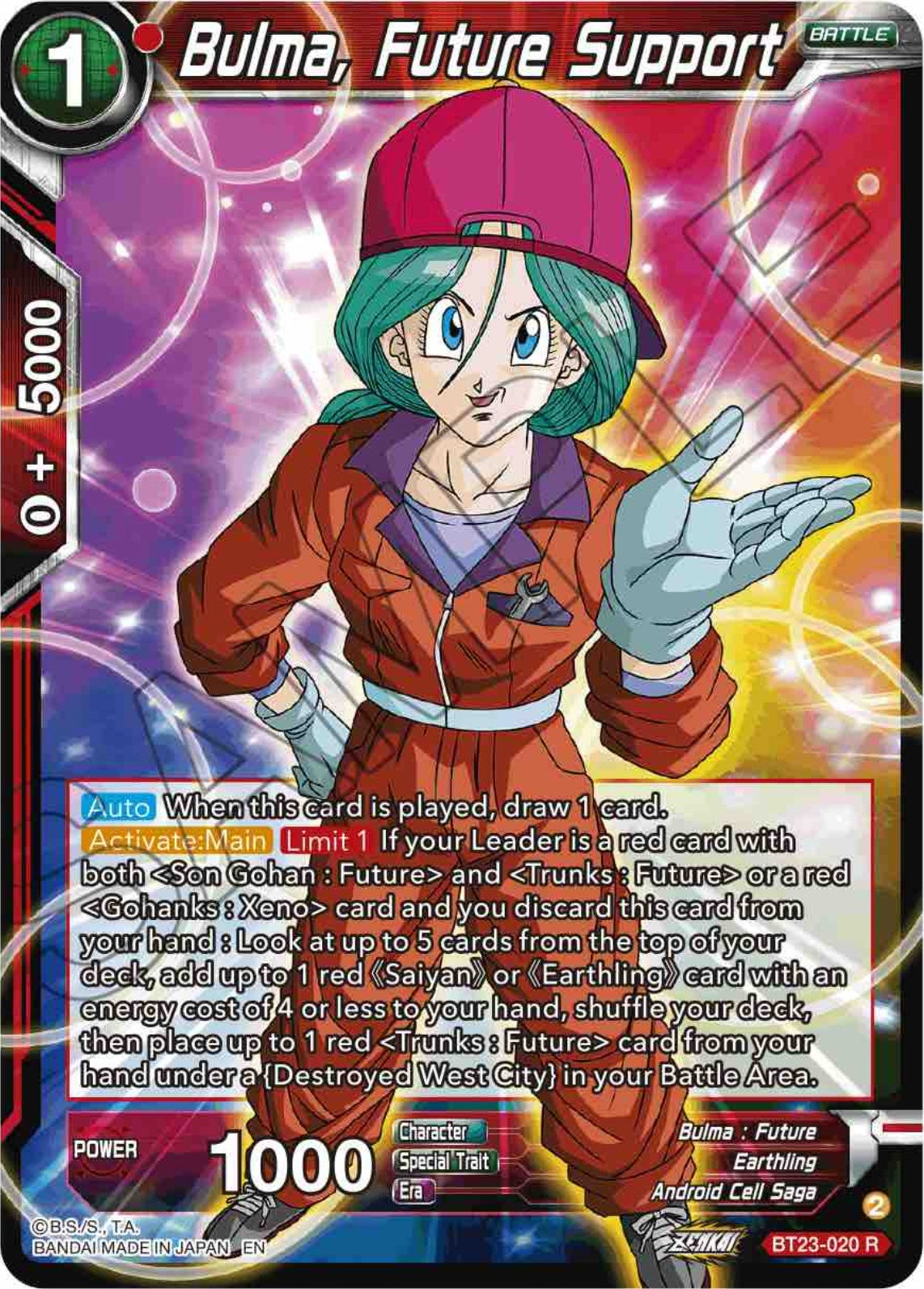 Bulma, Future Support (BT23-020) [Perfect Combination] | Fandemonia Ltd