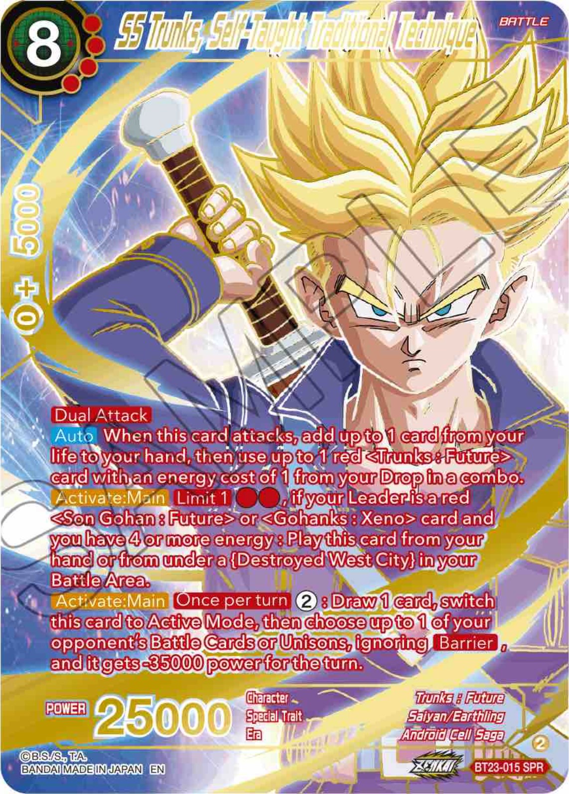 SS Trunks, Self-Taught Traditional Technique (SPR) (BT23-015) [Perfect Combination] | Fandemonia Ltd