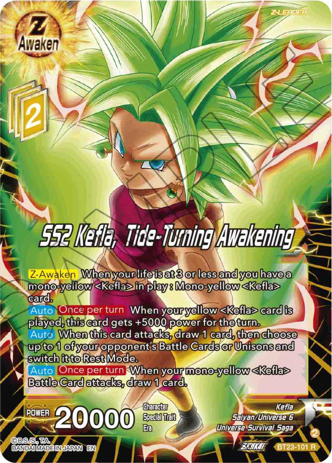 SS2 Kefla, Tide-Turning Awakening (BT23-101) [Perfect Combination] | Fandemonia Ltd