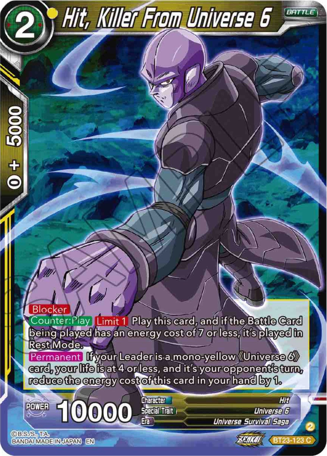 Hit, Killer From Universe 6 (BT23-123) [Perfect Combination] | Fandemonia Ltd