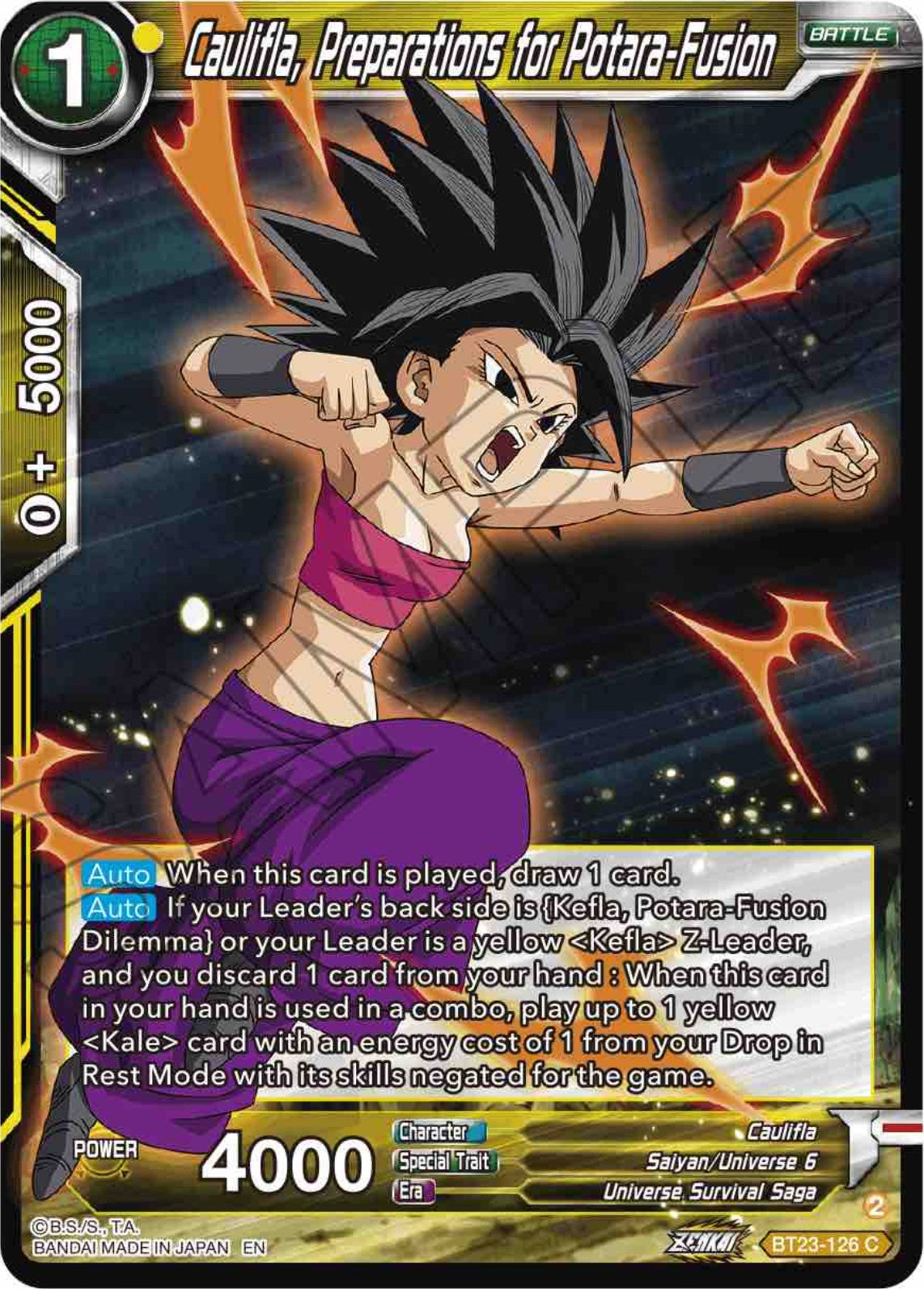 Caulifla, Preparations for Potara-Fusion (BT23-126) [Perfect Combination] | Fandemonia Ltd