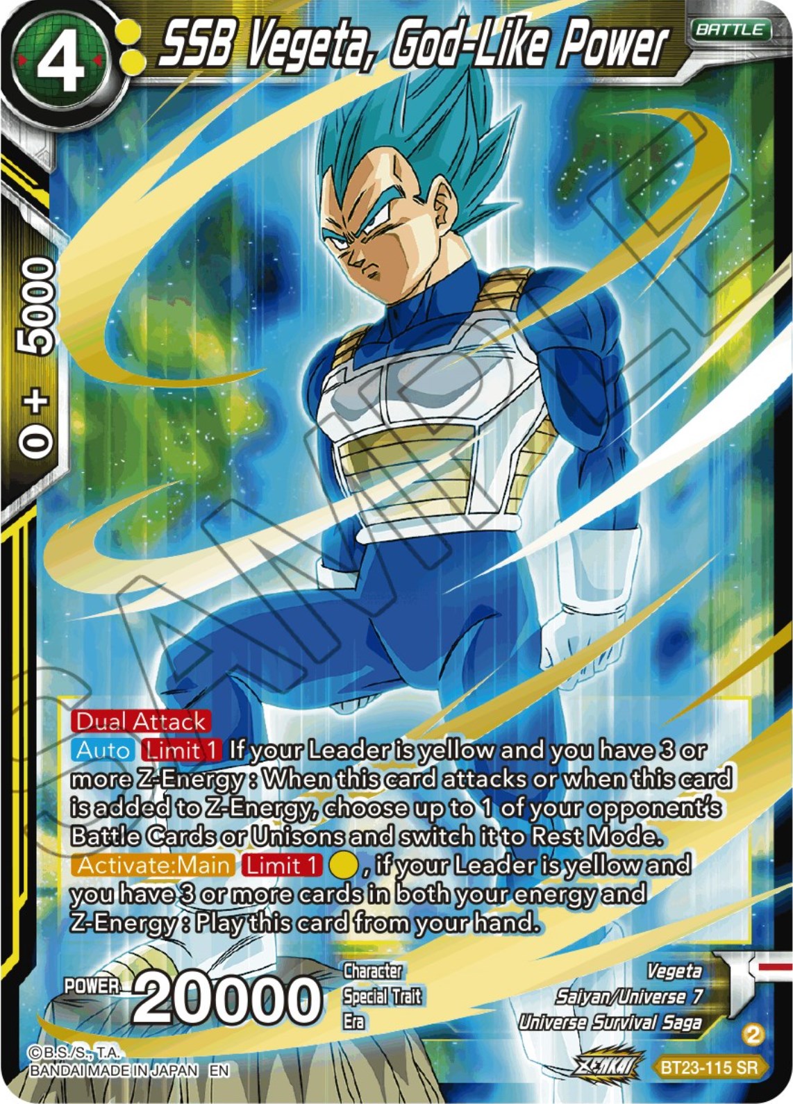 SSB Vegeta, God-Like Power (BT23-115) [Perfect Combination] | Fandemonia Ltd