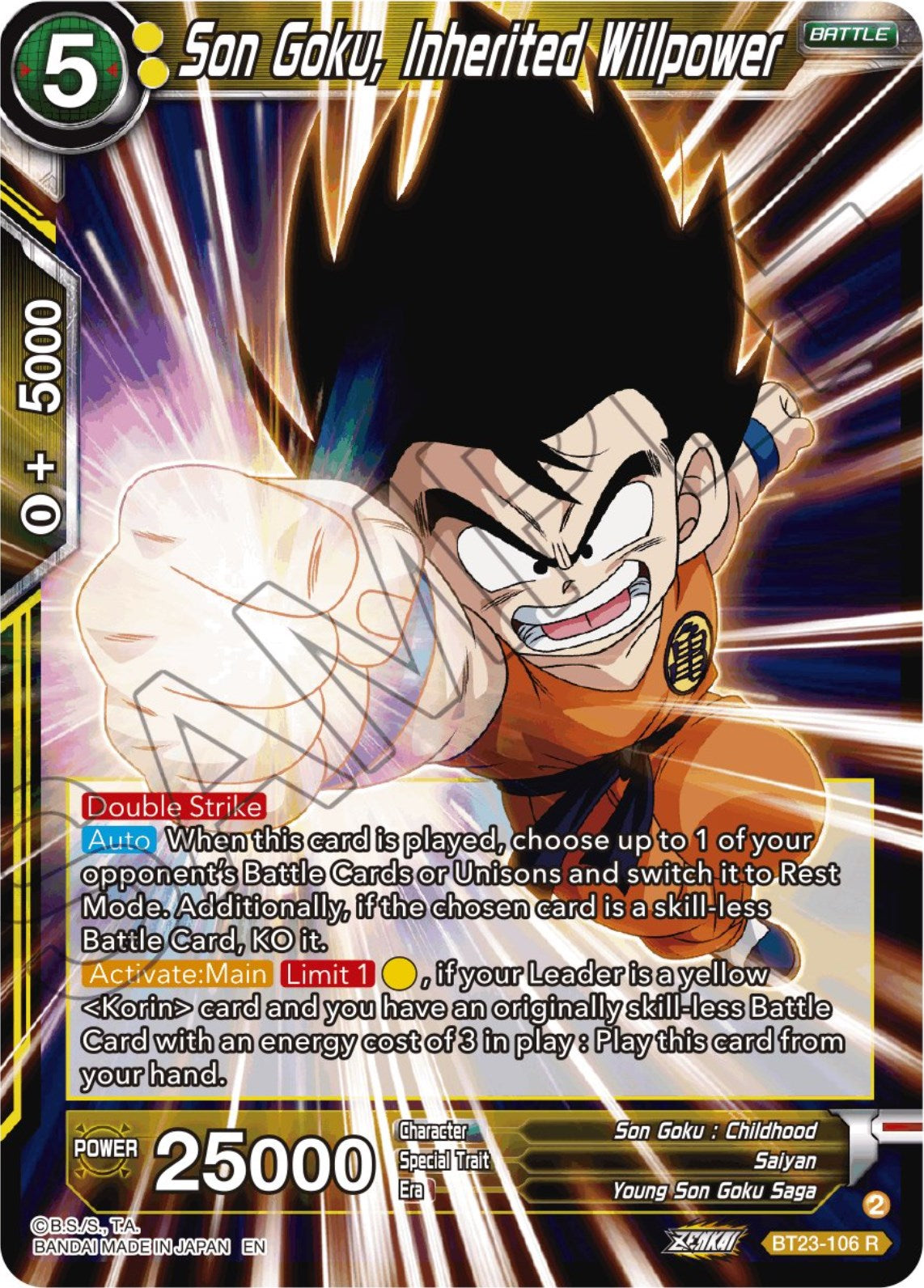 Son Goku, Inherited Willpower (BT23-106) [Perfect Combination] | Fandemonia Ltd