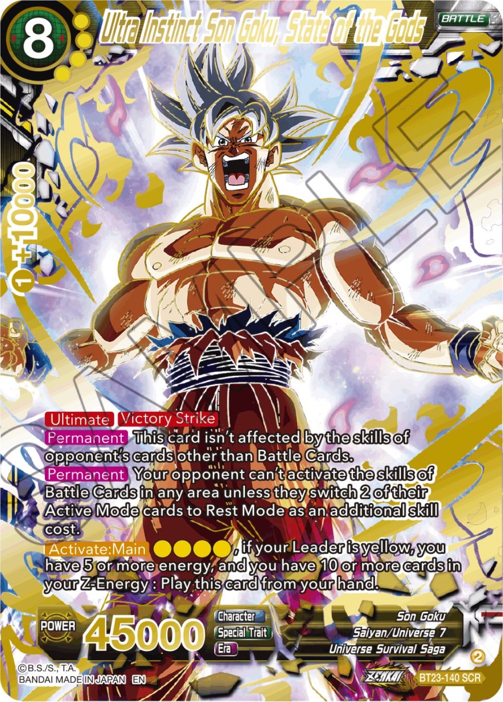 Ultra Instinct Son Goku, State of the Gods (BT23-140) [Perfect Combination] | Fandemonia Ltd