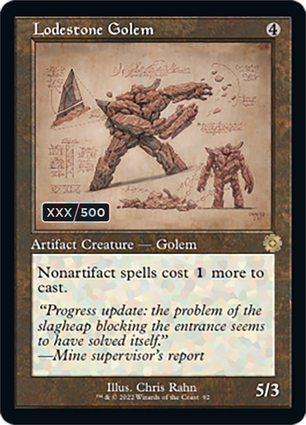 Lodestone Golem (Retro Schematic) (Serial Numbered) [The Brothers' War Retro Artifacts] | Fandemonia Ltd