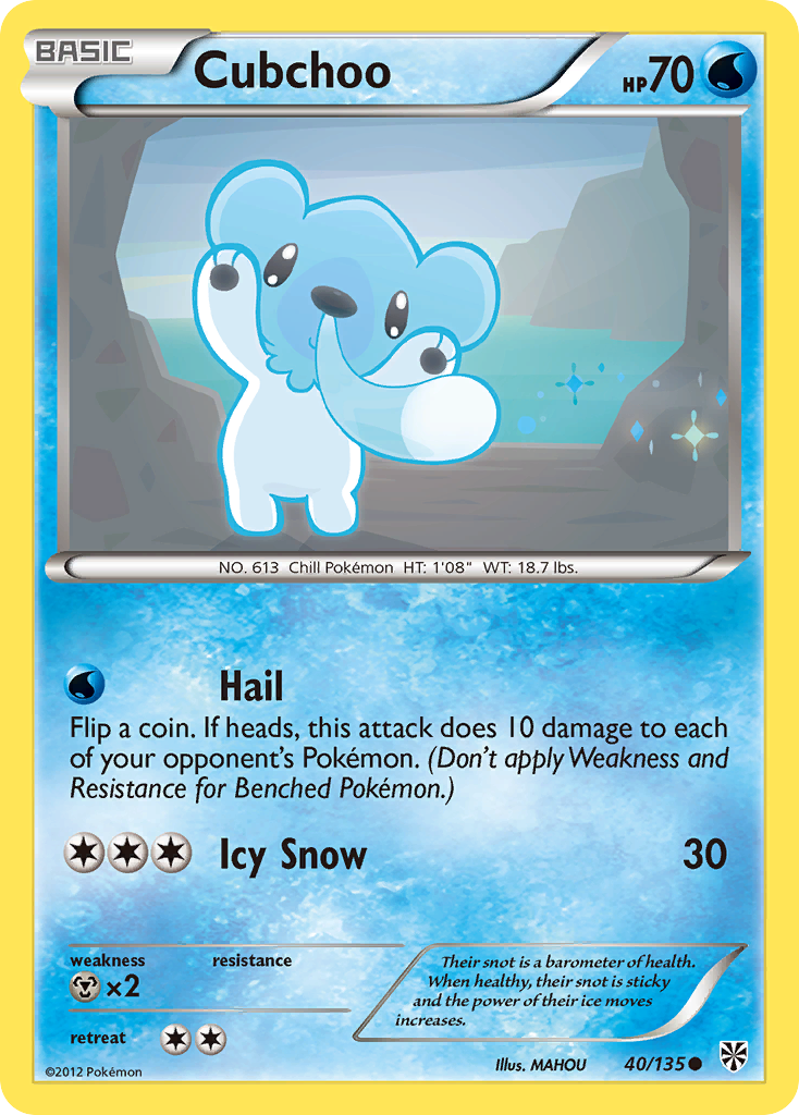 Cubchoo (40/135) [Black & White: Plasma Storm] | Fandemonia Ltd