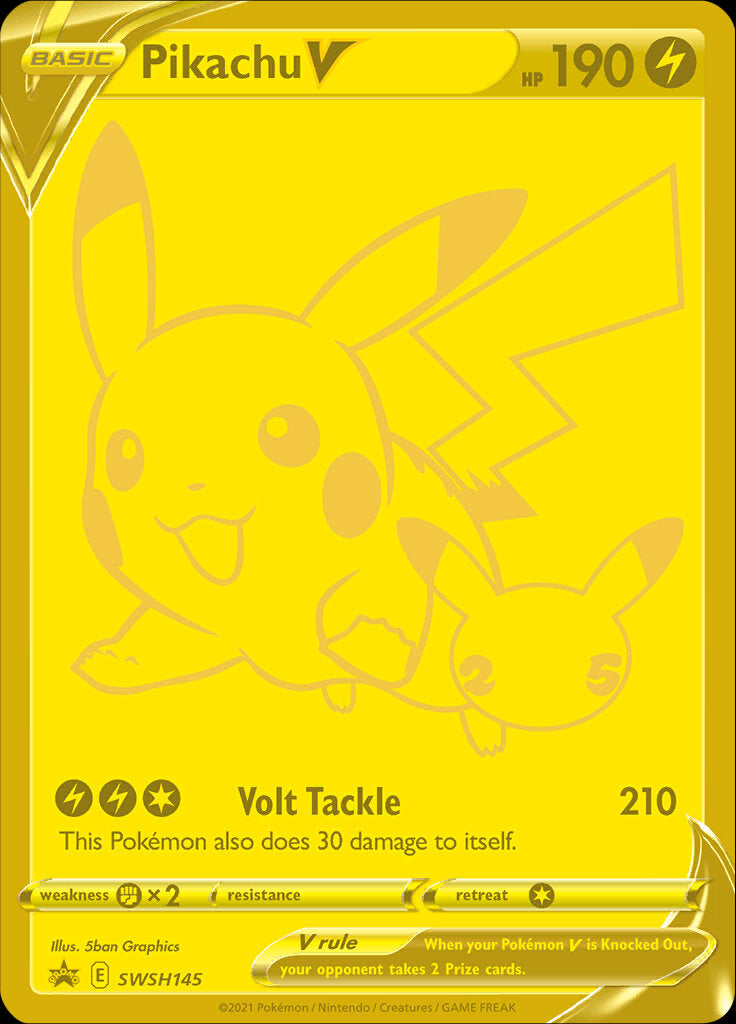 Pikachu V (SWSH145) (Celebrations) [Sword & Shield: Black Star Promos] | Fandemonia Ltd