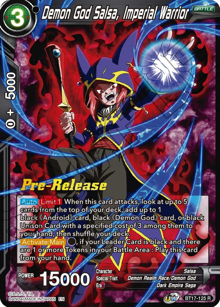 Demon God Salsa, Imperial Warrior (BT17-125) [Ultimate Squad Prerelease Promos] | Fandemonia Ltd