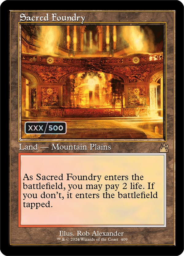 Sacred Foundry (Retro) (Serialized) [Ravnica Remastered] | Fandemonia Ltd