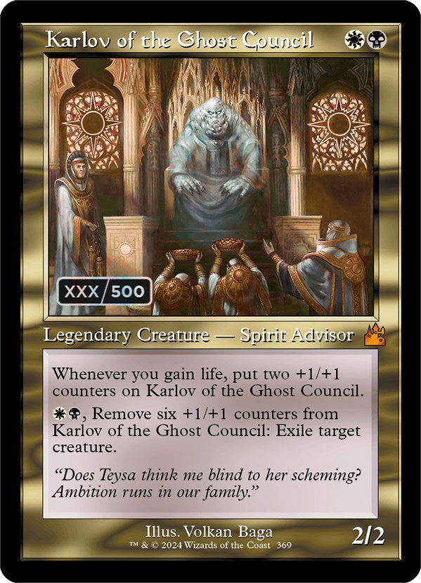 Karlov of the Ghost Council (Retro) (Serialized) [Ravnica Remastered] | Fandemonia Ltd