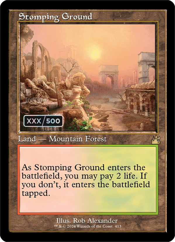 Stomping Ground (Retro) (Serialized) [Ravnica Remastered] | Fandemonia Ltd