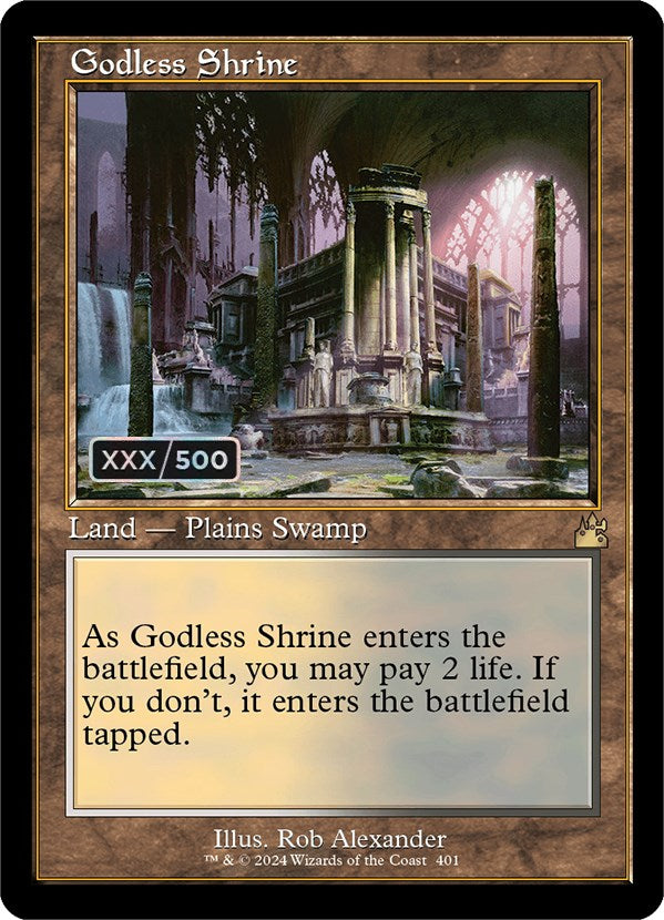 Godless Shrine (Retro) (Serialized) [Ravnica Remastered] | Fandemonia Ltd