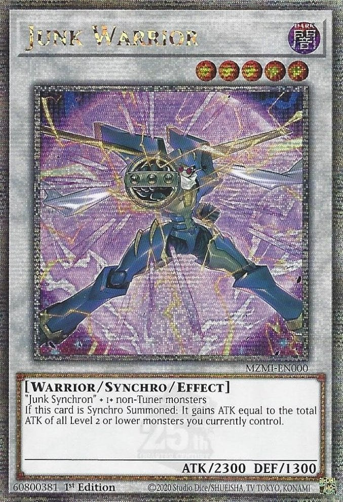 Junk Warrior (Quarter Century Secret Rare) [MZMI-EN000] Quarter Century Secret Rare | Fandemonia Ltd