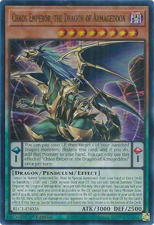 Chaos Emperor, the Dragon of Armageddon [BLC1-EN026] Ultra Rare | Fandemonia Ltd