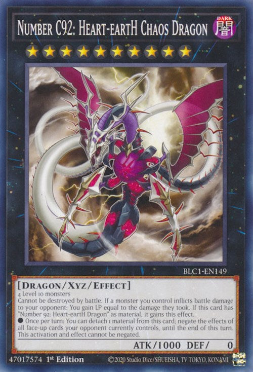 Number C92: Heart-eartH Chaos Dragon [BLC1-EN149] Common | Fandemonia Ltd