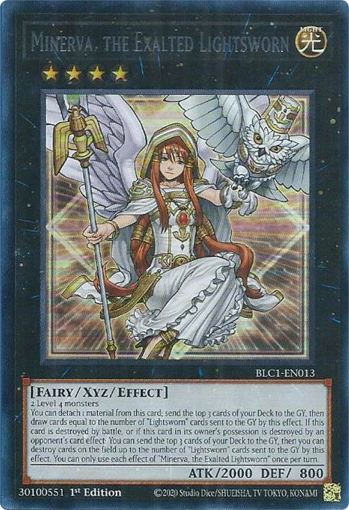 Minerva, the Exalted Lightsworn (Silver) [BLC1-EN013] Ultra Rare | Fandemonia Ltd