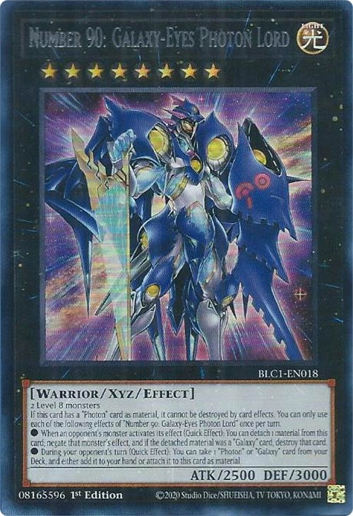 Number 90: Galaxy-Eyes Photon Lord (Silver) [BLC1-EN018] Ultra Rare | Fandemonia Ltd