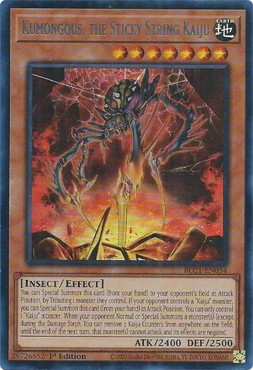 Kumongous, the Sticky String Kaiju (Silver) [BLC1-EN034] Ultra Rare | Fandemonia Ltd