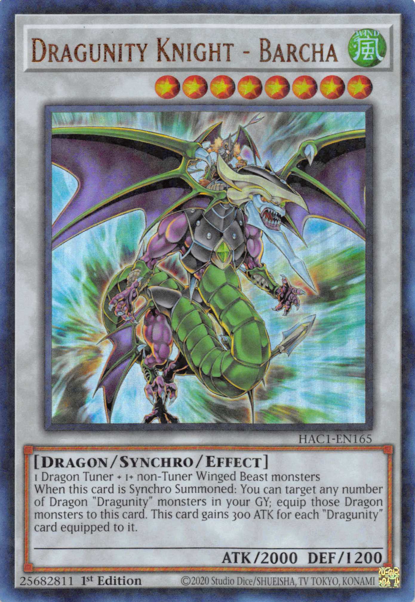 Dragunity Knight - Barcha (Duel Terminal) [HAC1-EN165] Parallel Rare | Fandemonia Ltd