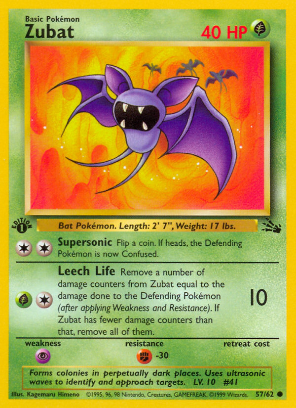 Zubat (57/62) [Fossil 1st Edition] | Fandemonia Ltd