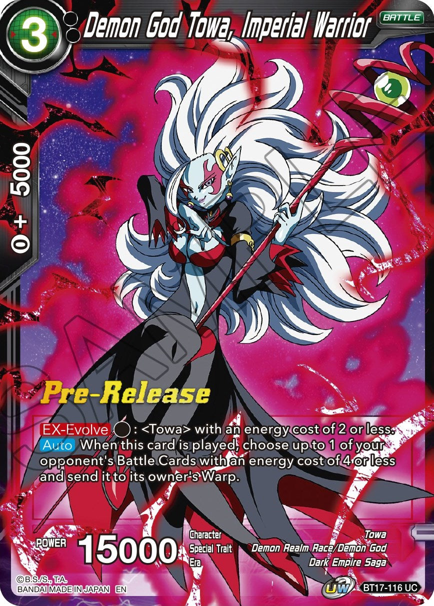 Demon God Towa, Imperial Warrior (BT17-116) [Ultimate Squad Prerelease Promos] | Fandemonia Ltd