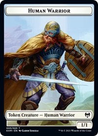 Human Warrior // Emblem - Tyvar Kell Double-sided Token [Kaldheim Tokens] | Fandemonia Ltd