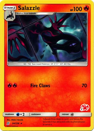 Salazzle (34/236) (Charizard Stamp #7) [Battle Academy 2020] | Fandemonia Ltd