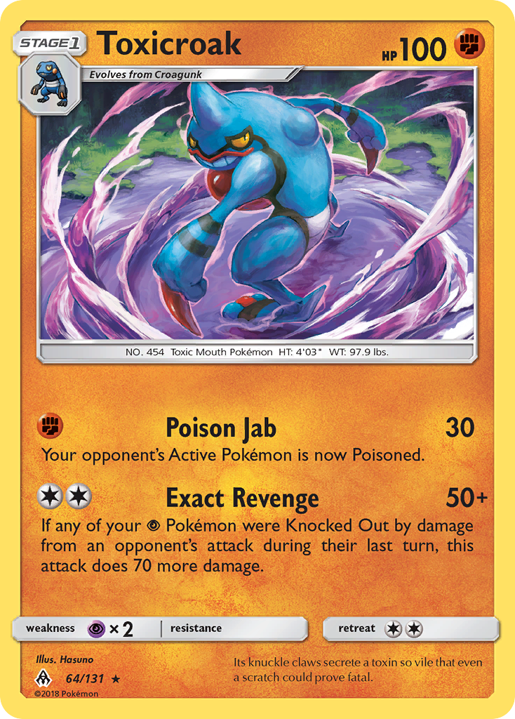 Toxicroak (64/131) [Sun & Moon: Forbidden Light] | Fandemonia Ltd