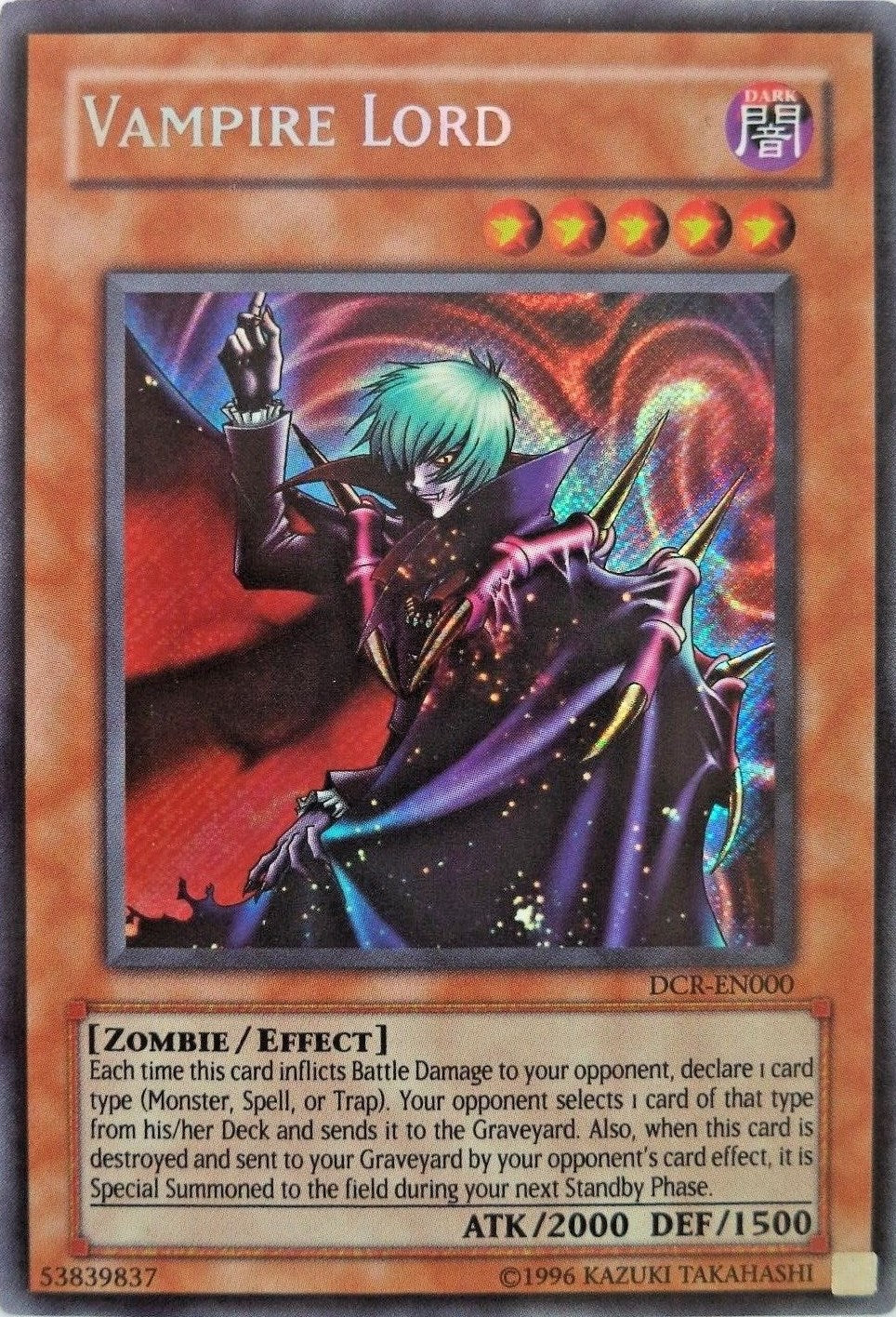 Vampire Lord [DCR-EN000] Secret Rare | Fandemonia Ltd