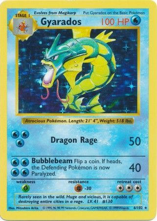 Gyarados (6/102) [Base Set Shadowless Unlimited] | Fandemonia Ltd