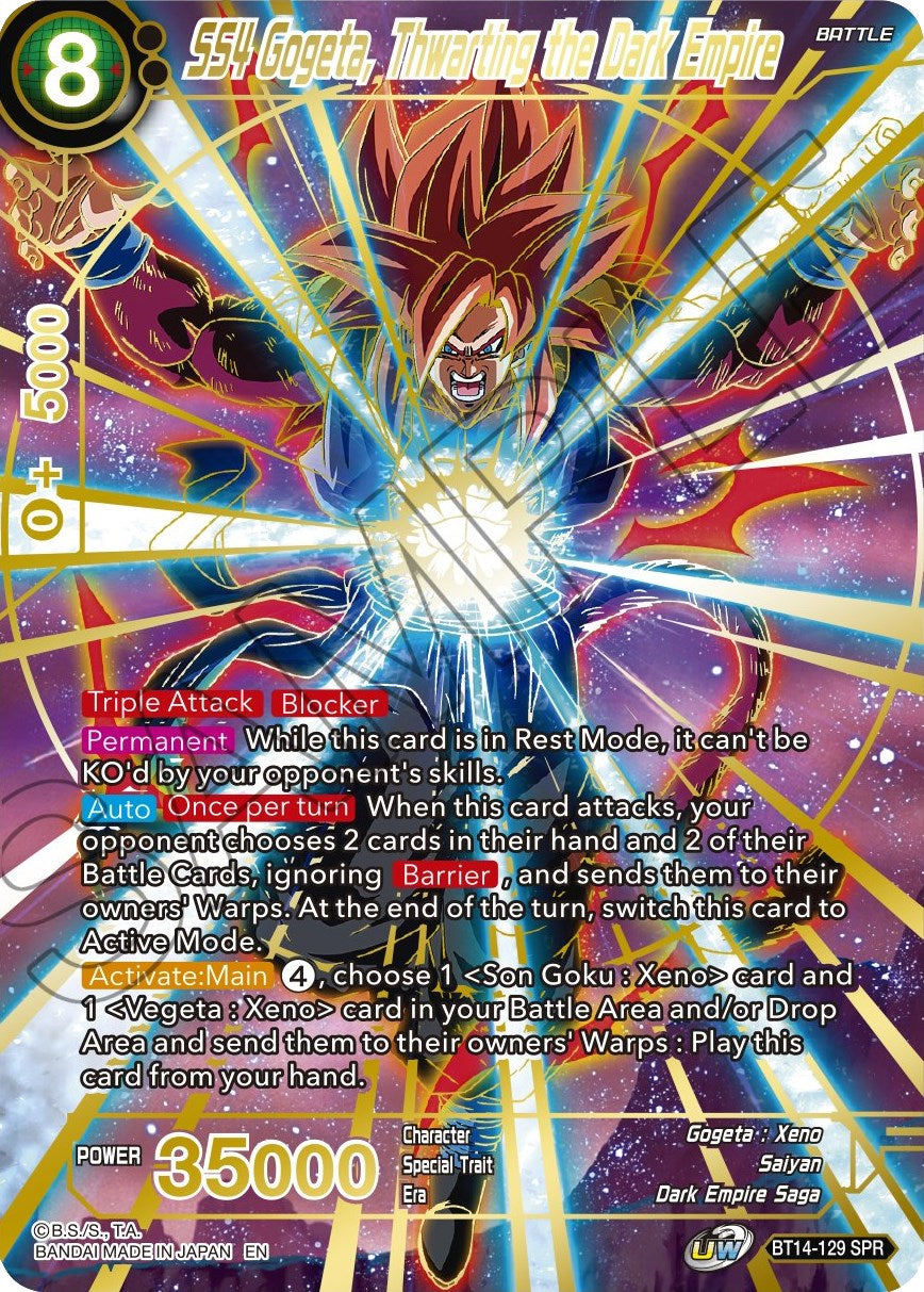 SS4 Gogeta, Thwarting the Dark Empire (SPR) (BT14-129) [Cross Spirits] | Fandemonia Ltd