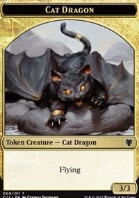 Cat Dragon (009) // Dragon (006) Double-sided Token [Commander 2017 Tokens] | Fandemonia Ltd