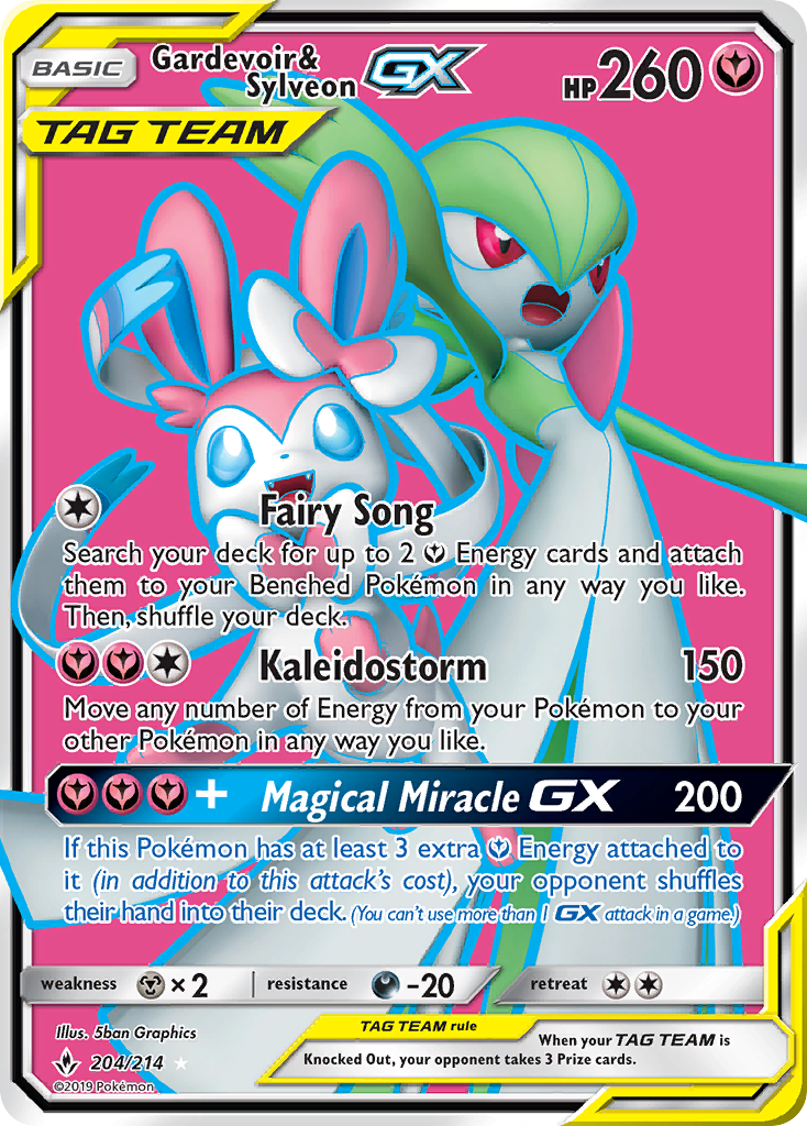 Gardevoir & Sylveon GX (204/214) [Sun & Moon: Unbroken Bonds] | Fandemonia Ltd