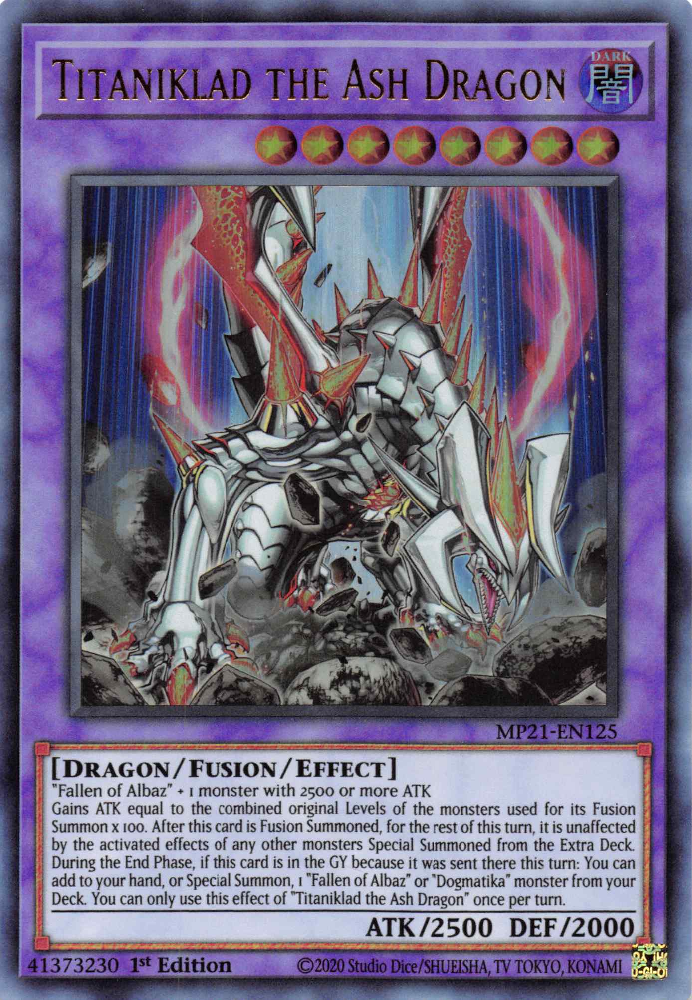 Titaniklad the Ash Dragon [MP21-EN125] Ultra Rare | Fandemonia Ltd