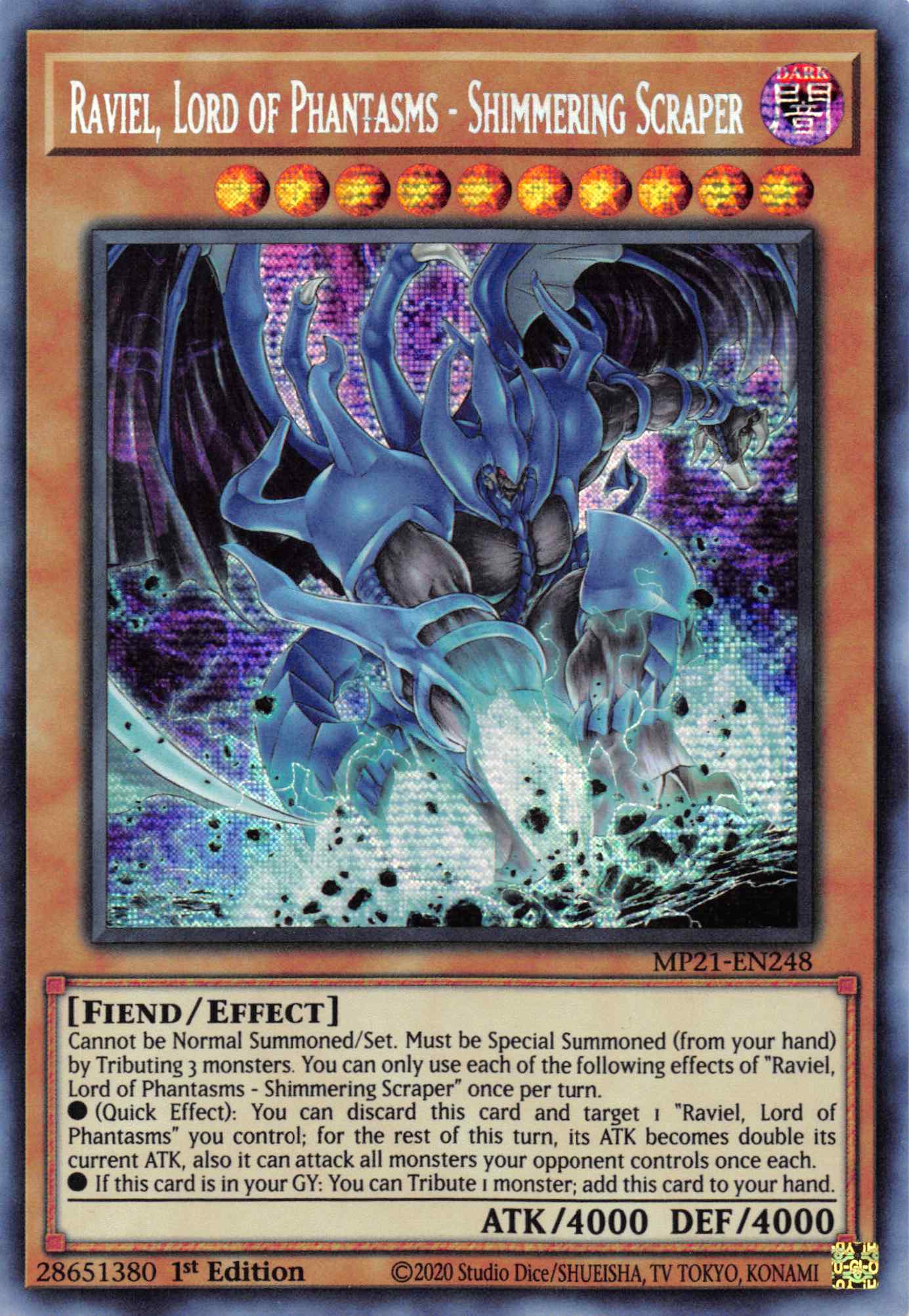 Raviel, Lord of Phantasms - Shimmering Scraper [MP21-EN248] Prismatic Secret Rare | Fandemonia Ltd