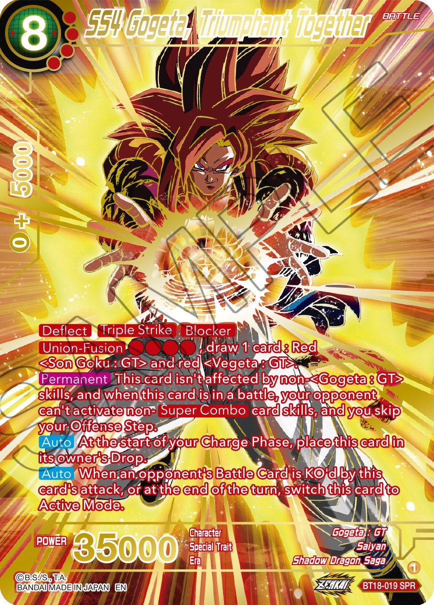 SS4 Gogeta, Triumphant Together (SPR) (BT18-019) [Dawn of the Z-Legends] | Fandemonia Ltd