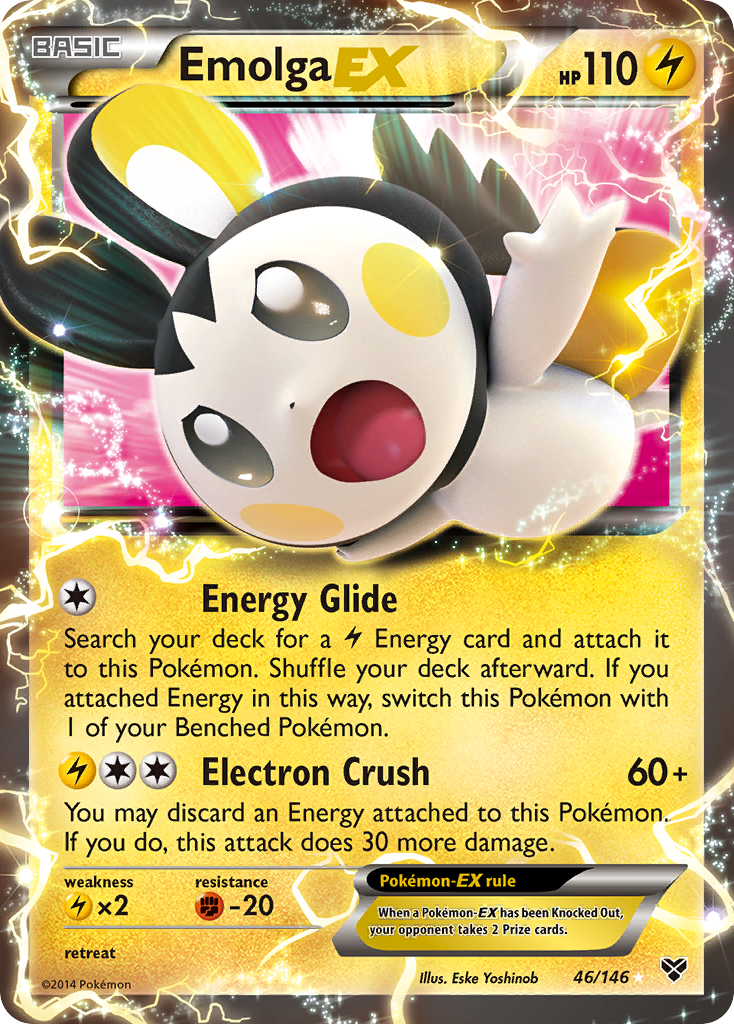 Emolga EX (46/146) [XY: Base Set] | Fandemonia Ltd