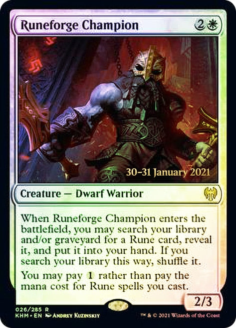 Runeforge Champion  [Kaldheim Prerelease Promos] | Fandemonia Ltd