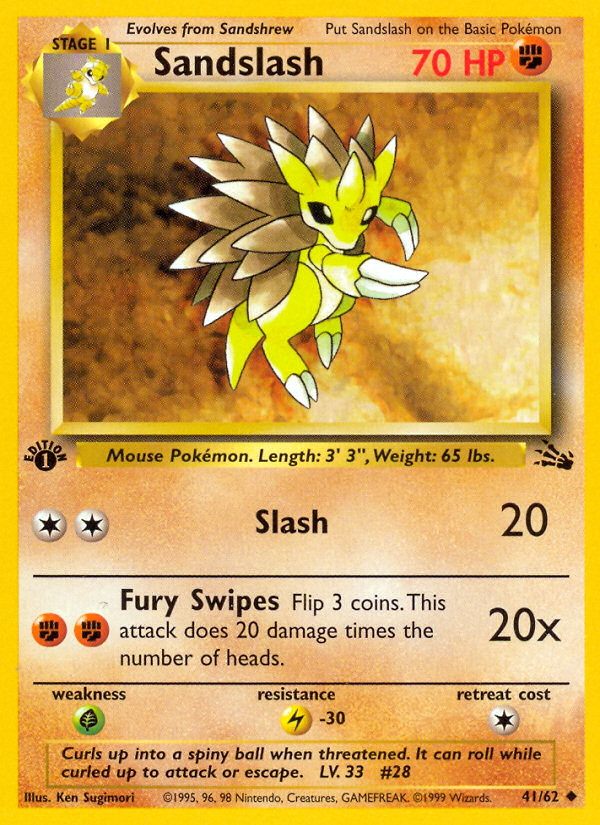 Sandslash (41/62) [Fossil 1st Edition] | Fandemonia Ltd