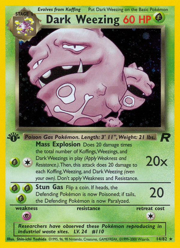 Dark Weezing (14/82) [Team Rocket 1st Edition] | Fandemonia Ltd