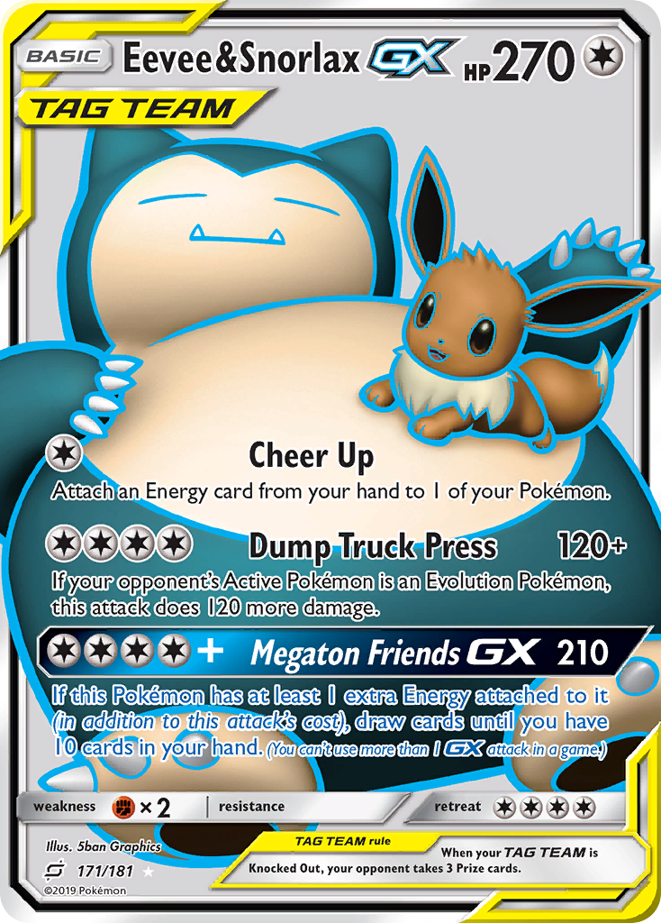 Eevee & Snorlax GX (171/181) [Sun & Moon: Team Up] | Fandemonia Ltd