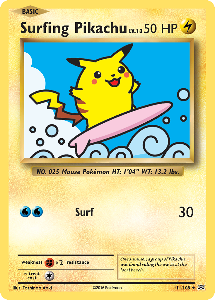 Surfing Pikachu (111/108) [XY: Evolutions] | Fandemonia Ltd