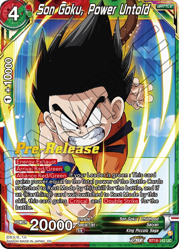 Son Goku, Power Untold (BT18-142) [Dawn of the Z-Legends Prerelease Promos] | Fandemonia Ltd