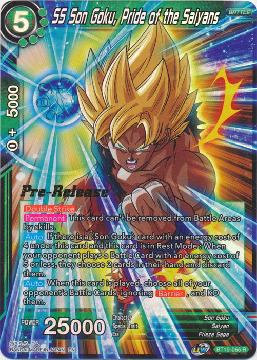 SS Son Goku, Pride of the Saiyans (BT10-065) [Rise of the Unison Warrior Prerelease Promos] | Fandemonia Ltd