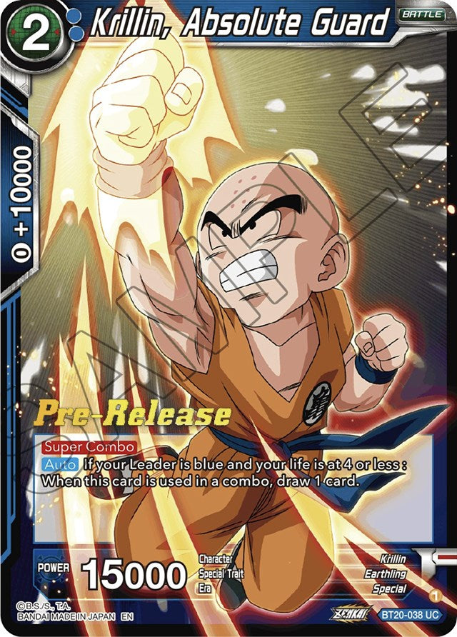 Krillin, Absolute Guard (BT20-038) [Power Absorbed Prerelease Promos] | Fandemonia Ltd