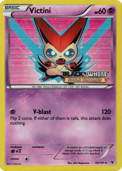 Victini (43/101) (Prerelease Promo) [Black & White: Black Star Promos] | Fandemonia Ltd