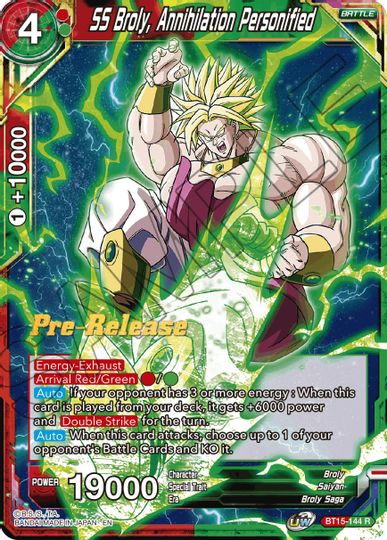 SS Broly, Annihilation Personified (BT15-144) [Saiyan Showdown Prerelease Promos] | Fandemonia Ltd