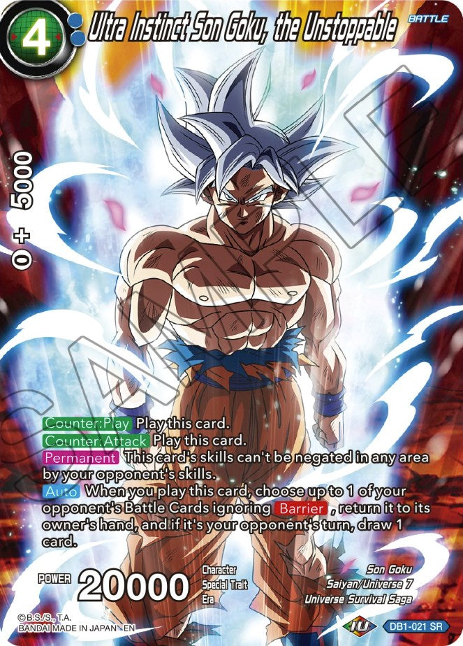 Ultra Instinct Son Goku, the Unstoppable (DB1-021) [Theme Selection: History of Son Goku] | Fandemonia Ltd